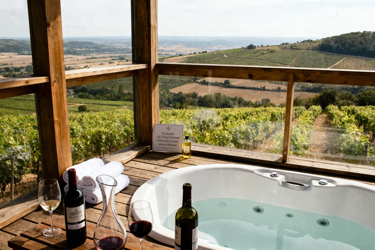 La cabane dans les vignes : Restaurant, bar à vin &amp; spa
