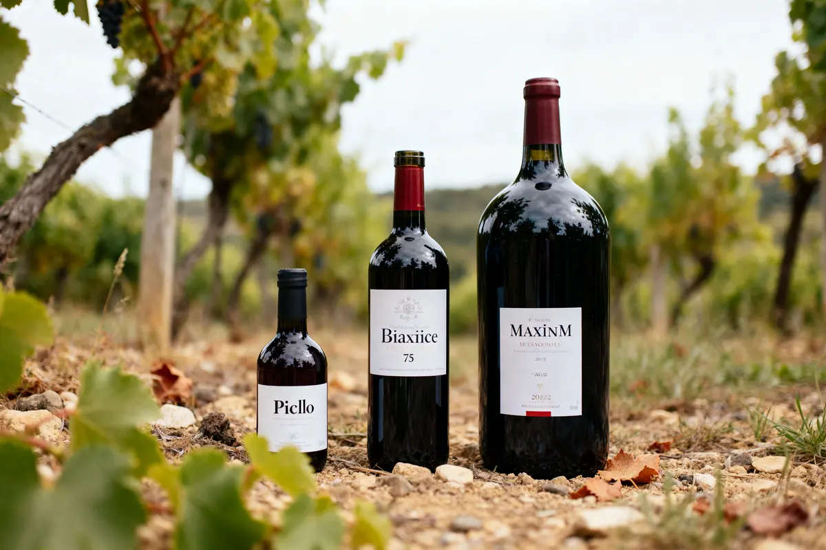 Tailles de bouteilles de vins : Formats, noms et contenances